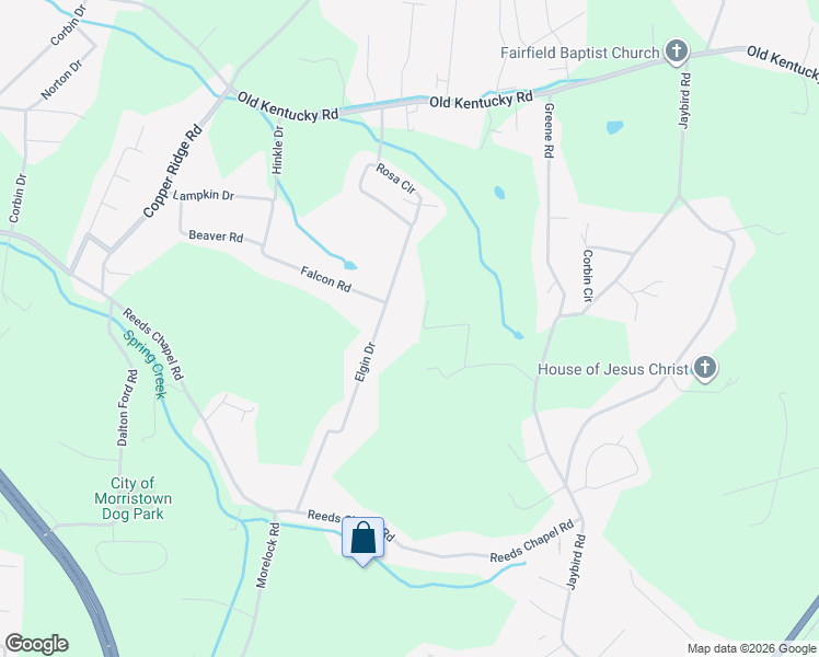 map of restaurants, bars, coffee shops, grocery stores, and more near 3755 Shannon Road in Morristown
