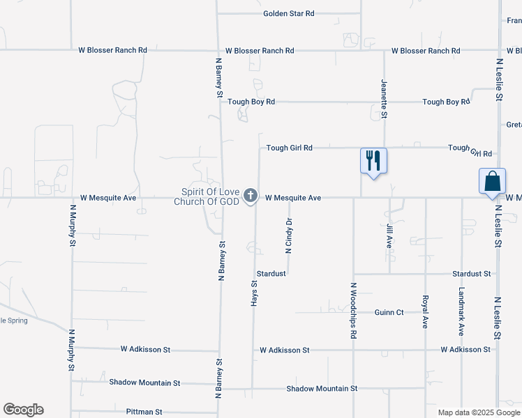 map of restaurants, bars, coffee shops, grocery stores, and more near 2861 West Mesquite Avenue in Pahrump