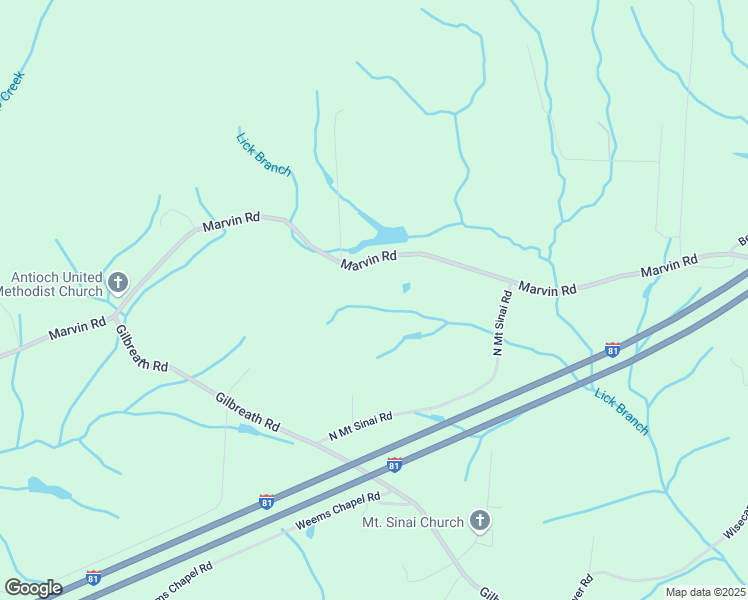 map of restaurants, bars, coffee shops, grocery stores, and more near 3599 Marvin Road in Mosheim