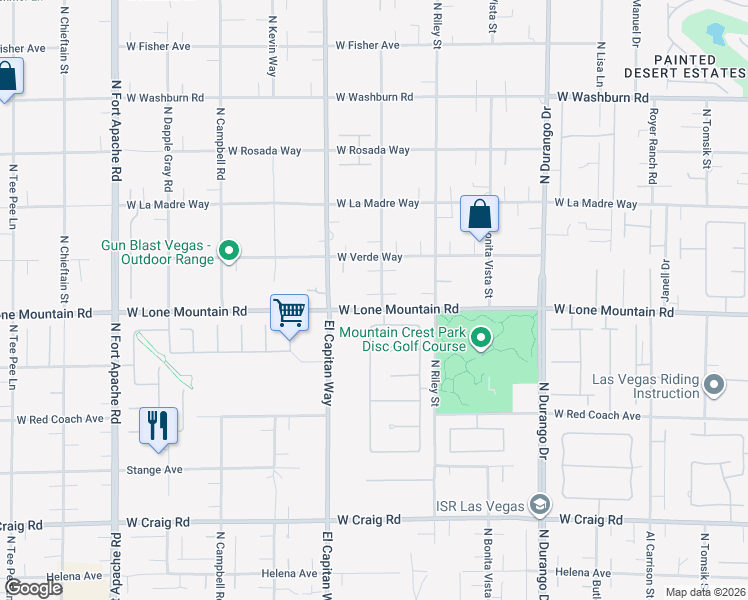 map of restaurants, bars, coffee shops, grocery stores, and more near 4835 North Juliano Road in Las Vegas