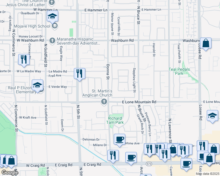map of restaurants, bars, coffee shops, grocery stores, and more near 4853 Drifting Pebble Street in North Las Vegas
