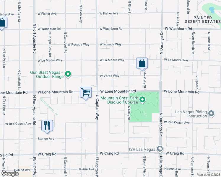 map of restaurants, bars, coffee shops, grocery stores, and more near 4835 North Juliano Road in Las Vegas