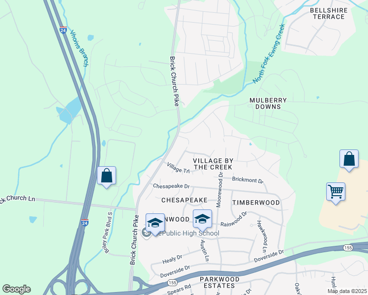 map of restaurants, bars, coffee shops, grocery stores, and more near 3477 Brick Church Pike in Nashville