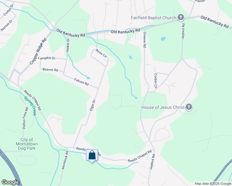 map of restaurants, bars, coffee shops, grocery stores, and more near 3755 Shannon Road in Morristown