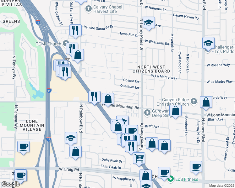 map of restaurants, bars, coffee shops, grocery stores, and more near 6528 Angel Mountain Avenue in Las Vegas