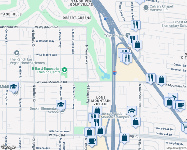 map of restaurants, bars, coffee shops, grocery stores, and more near 4810 Black Bear Road in Las Vegas