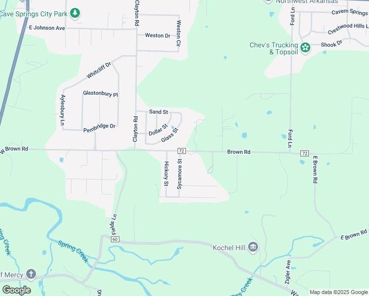 map of restaurants, bars, coffee shops, grocery stores, and more near 902 West Brown Road in Cave Springs