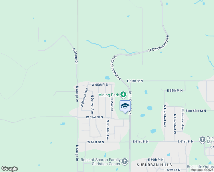 map of restaurants, bars, coffee shops, grocery stores, and more near 18 West 65th Place North in Tulsa