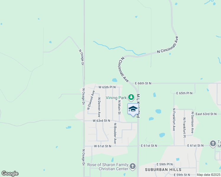 map of restaurants, bars, coffee shops, grocery stores, and more near 18 West 65th Place North in Tulsa
