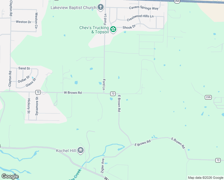 map of restaurants, bars, coffee shops, grocery stores, and more near 8038 East Brown Road in Lowell
