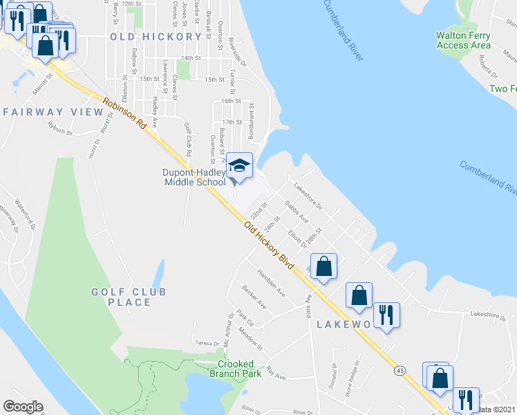 map of restaurants, bars, coffee shops, grocery stores, and more near 2014 Elliott Drive in Nashville