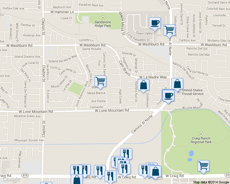 map of restaurants, bars, coffee shops, grocery stores, and more near 1314 Misty View Court in North Las Vegas