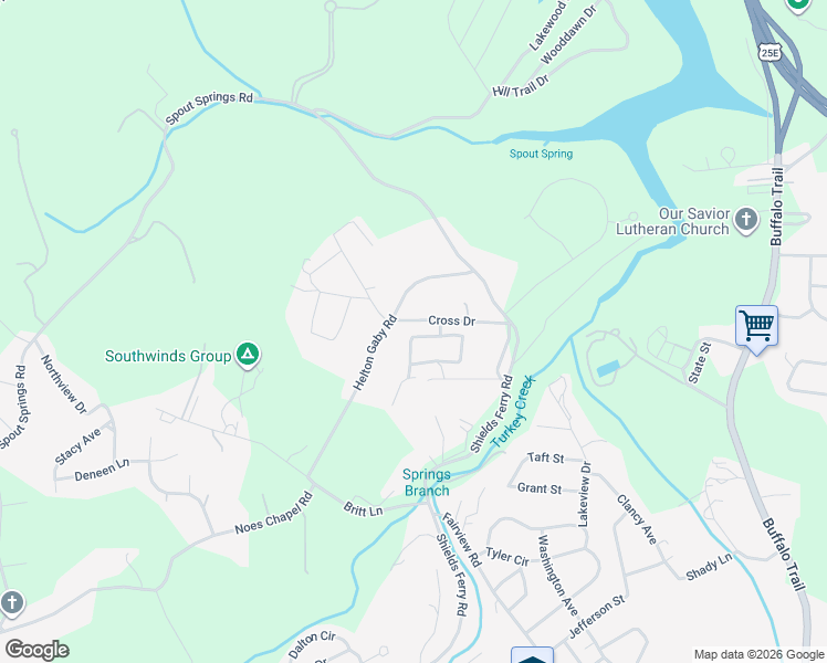 map of restaurants, bars, coffee shops, grocery stores, and more near 1532 Cross Drive in Morristown