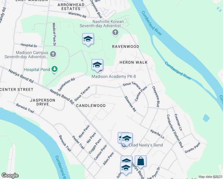 map of restaurants, bars, coffee shops, grocery stores, and more near 1186 Sioux Terrace in Madison