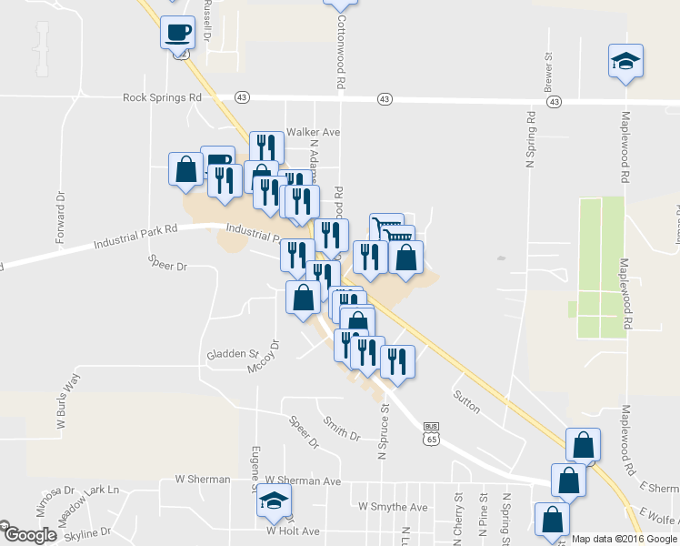 map of restaurants, bars, coffee shops, grocery stores, and more near 698 Village Inn Road in Harrison