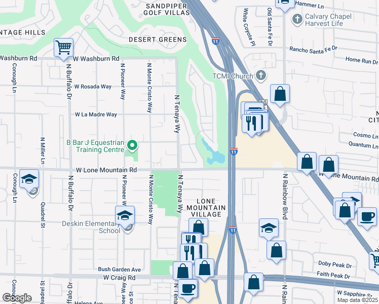 map of restaurants, bars, coffee shops, grocery stores, and more near 4821 Black Bear Road in Las Vegas