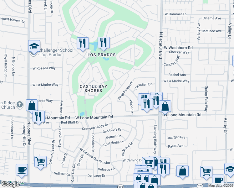 map of restaurants, bars, coffee shops, grocery stores, and more near 4912 Signal Drive in Las Vegas
