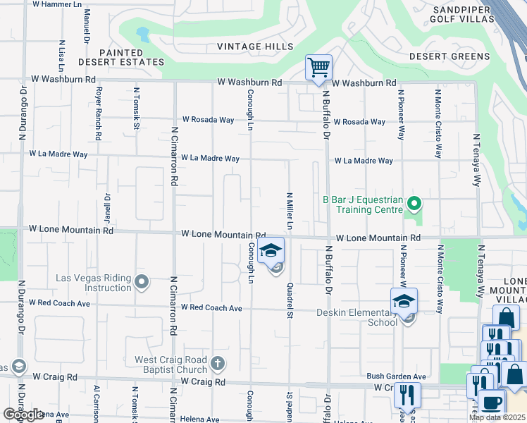 map of restaurants, bars, coffee shops, grocery stores, and more near in Las Vegas