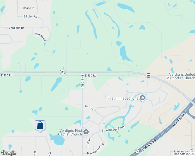 map of restaurants, bars, coffee shops, grocery stores, and more near 8124 East 530 Road in Claremore