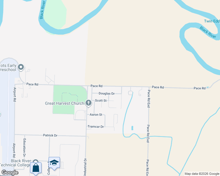 map of restaurants, bars, coffee shops, grocery stores, and more near 2001 Pace Road in Pocahontas