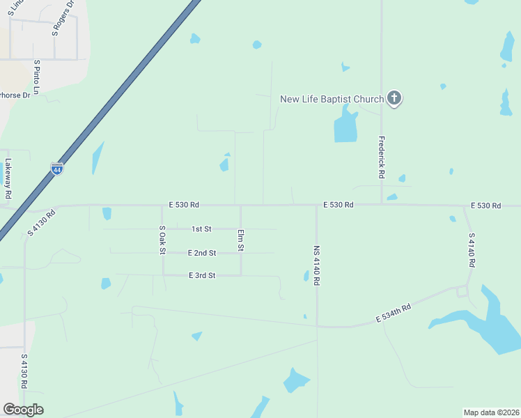 map of restaurants, bars, coffee shops, grocery stores, and more near 10692 East 530 Road in Claremore