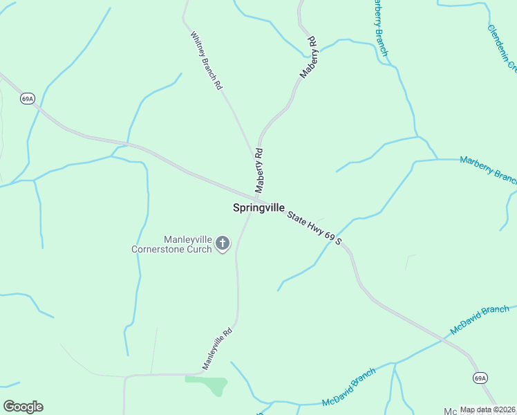 map of restaurants, bars, coffee shops, grocery stores, and more near in Springville