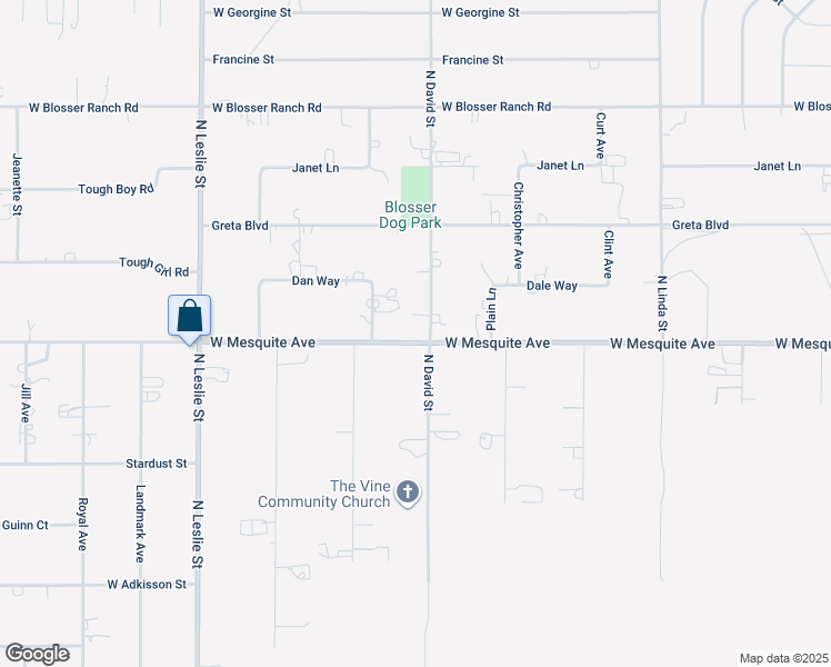 map of restaurants, bars, coffee shops, grocery stores, and more near 2020 North David Street in Pahrump