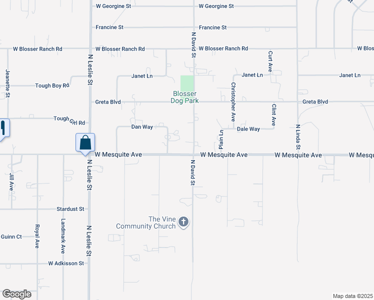 map of restaurants, bars, coffee shops, grocery stores, and more near 2020 North David Street in Pahrump