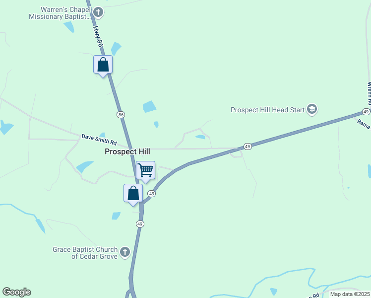map of restaurants, bars, coffee shops, grocery stores, and more near Main Street in Caswell County