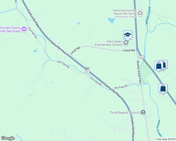 map of restaurants, bars, coffee shops, grocery stores, and more near 4854 Clarksville Pike in Nashville