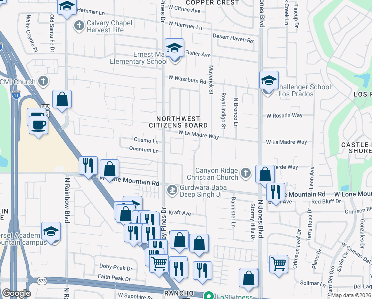 map of restaurants, bars, coffee shops, grocery stores, and more near 4912 Tindari Street in Las Vegas