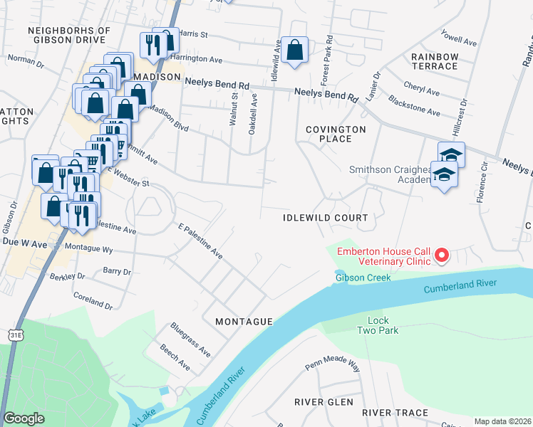 map of restaurants, bars, coffee shops, grocery stores, and more near 933 Denson Avenue in Nashville