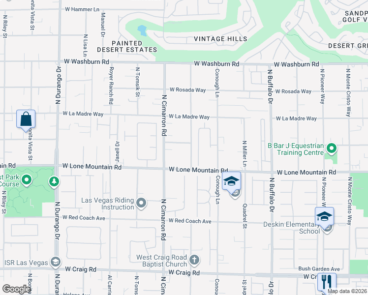 map of restaurants, bars, coffee shops, grocery stores, and more near in Las Vegas