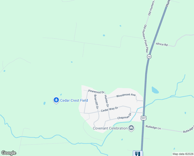 map of restaurants, bars, coffee shops, grocery stores, and more near 203 Pinewood Drive in Lebanon