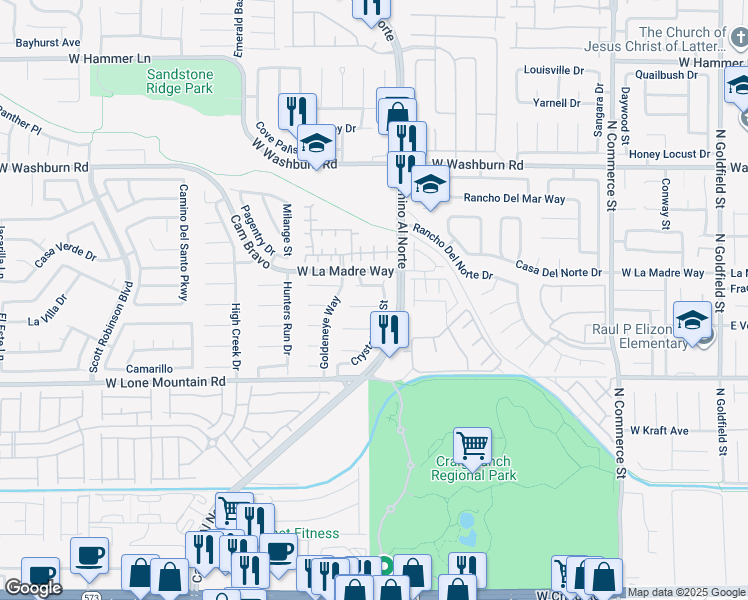 map of restaurants, bars, coffee shops, grocery stores, and more near 908 Cypress Gold Court in North Las Vegas