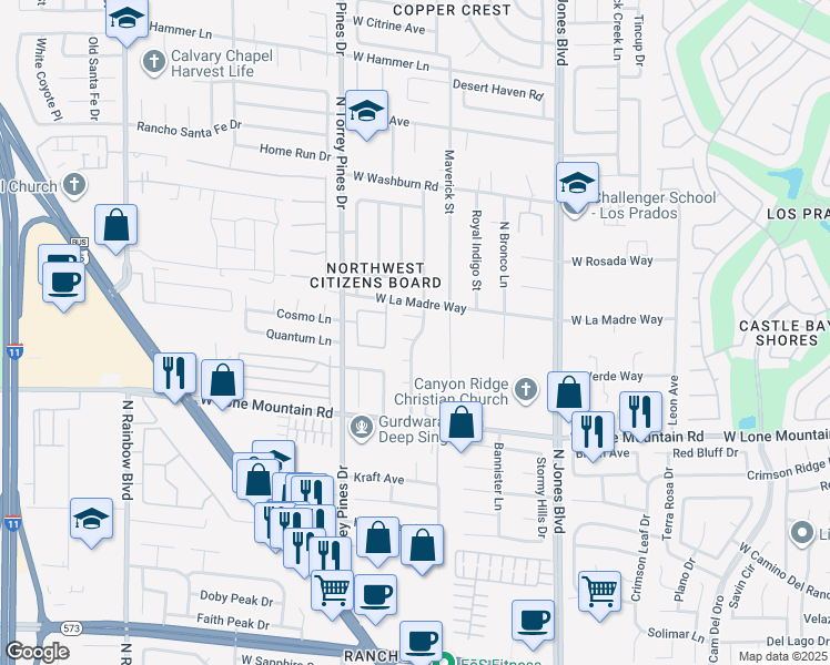map of restaurants, bars, coffee shops, grocery stores, and more near 6328 Yankee Meadow Circle in Las Vegas