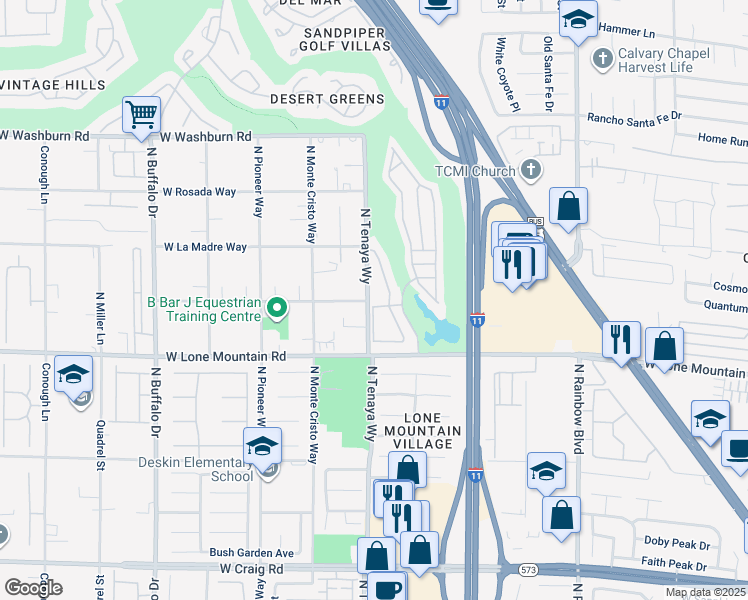 map of restaurants, bars, coffee shops, grocery stores, and more near 7250 White Dove Drive in Las Vegas
