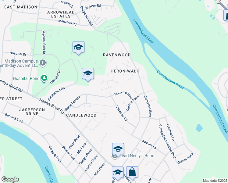 map of restaurants, bars, coffee shops, grocery stores, and more near 500 Grand Lagoon in Nashville