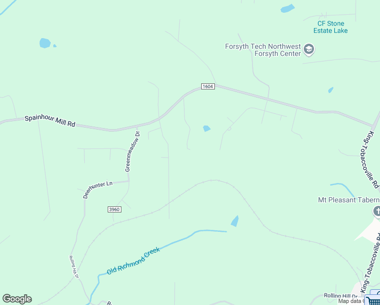 map of restaurants, bars, coffee shops, grocery stores, and more near 3592 Spainhour Mill Road in Tobaccoville