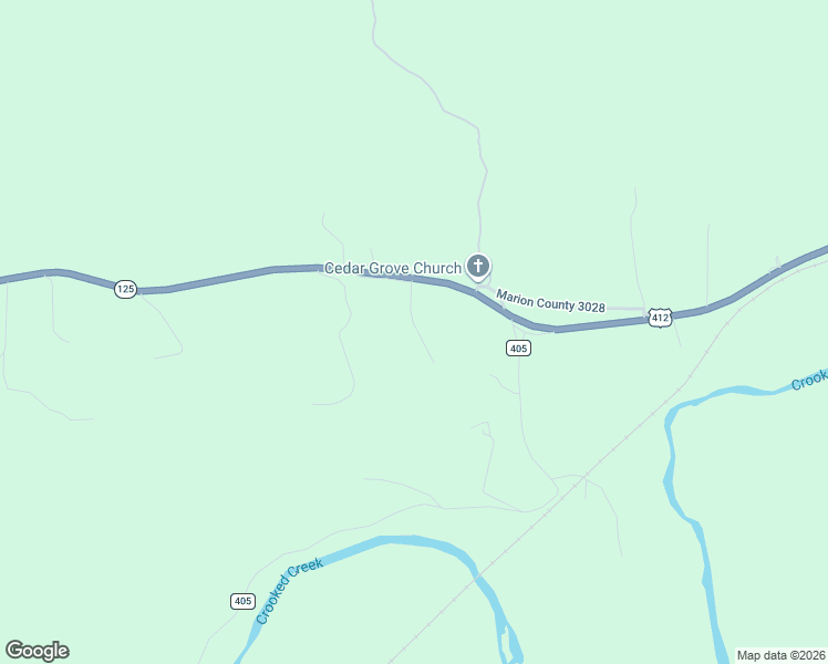 map of restaurants, bars, coffee shops, grocery stores, and more near 293 Cedar Lane in Yellville