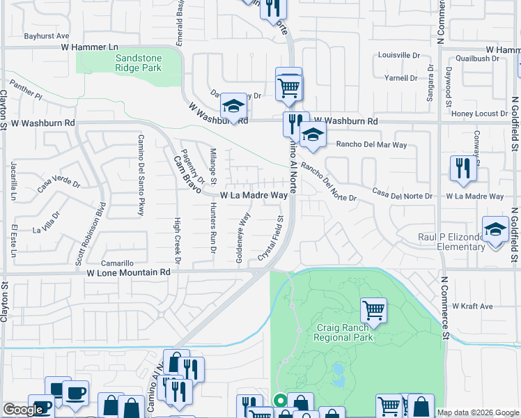 map of restaurants, bars, coffee shops, grocery stores, and more near 925 Cascade Light Avenue in North Las Vegas