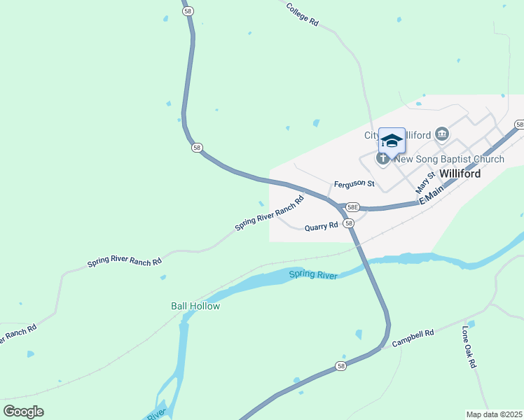 map of restaurants, bars, coffee shops, grocery stores, and more near 30 Spring River Ranch Road in Hardy