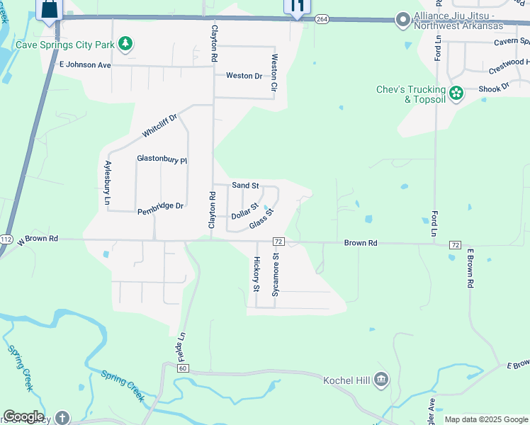 map of restaurants, bars, coffee shops, grocery stores, and more near 806 Dollar Street in Cave Springs