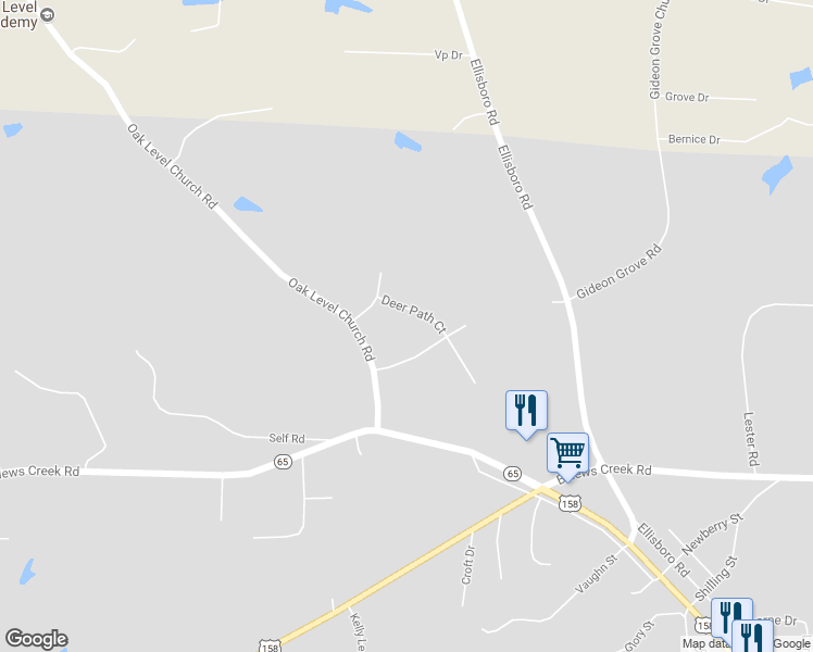 map of restaurants, bars, coffee shops, grocery stores, and more near 8507 Deer Path Court in Stokesdale
