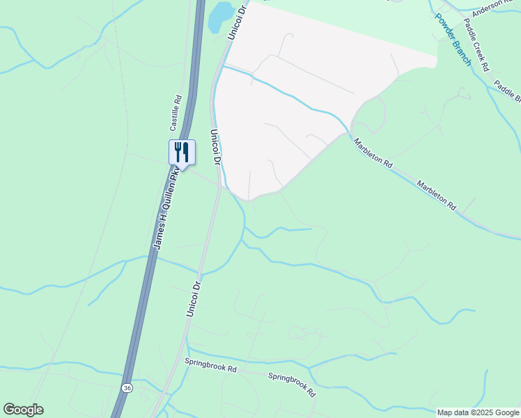 map of restaurants, bars, coffee shops, grocery stores, and more near 1202 Pleasant Hill Dr in Unicoi