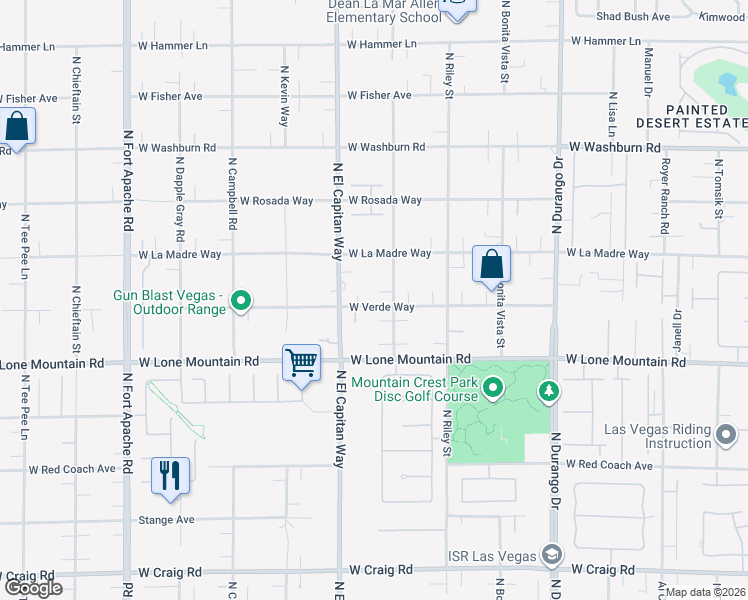 map of restaurants, bars, coffee shops, grocery stores, and more near 4925 North Juliano Road in Las Vegas