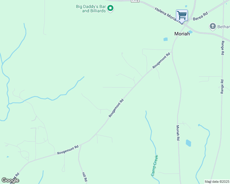 map of restaurants, bars, coffee shops, grocery stores, and more near 530 Rougemont Road in Rougemont