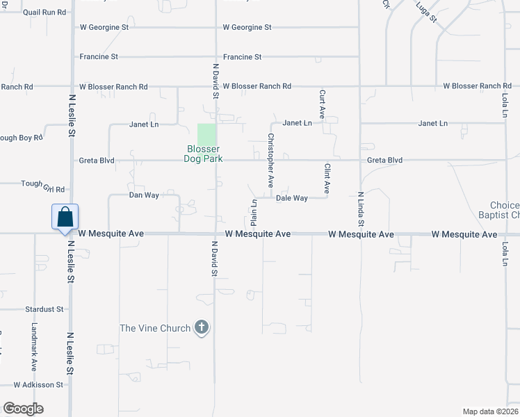 map of restaurants, bars, coffee shops, grocery stores, and more near 2091 Plain Lane in Pahrump