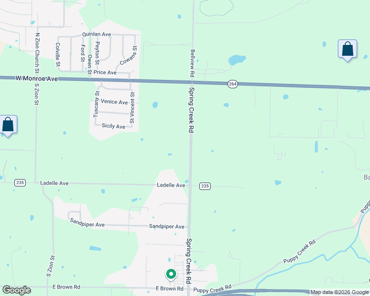 map of restaurants, bars, coffee shops, grocery stores, and more near 302 Spring Creek Road in Lowell