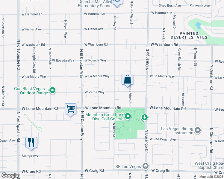 map of restaurants, bars, coffee shops, grocery stores, and more near 8610 West Verde Way in Las Vegas